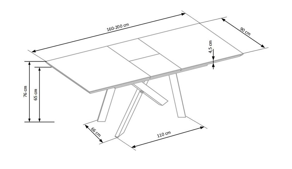 Stół Pająk 160 cm/200 cm