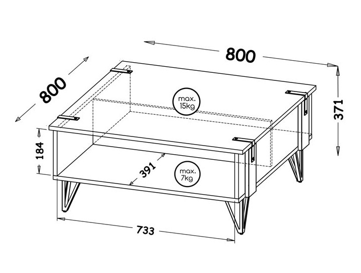 Stolik kawowy 80x37 Loft